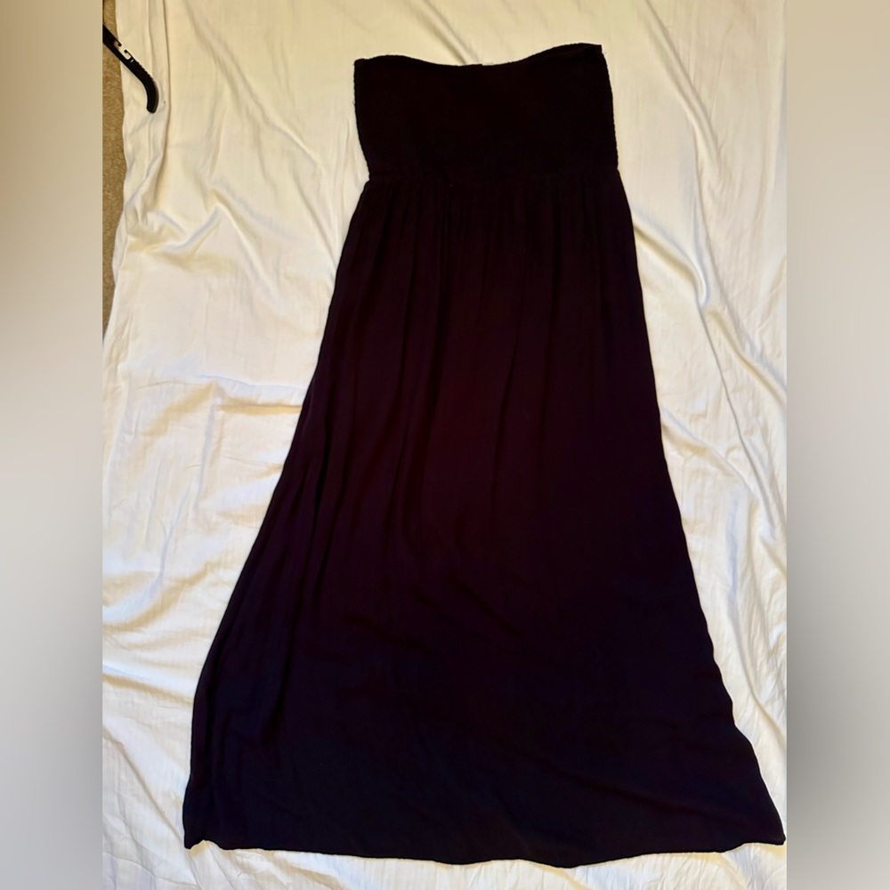 Elegant Black Strapless Maxi Dress